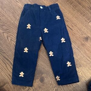 Navy Blue toddler Bottoms with Gingerbread Design
